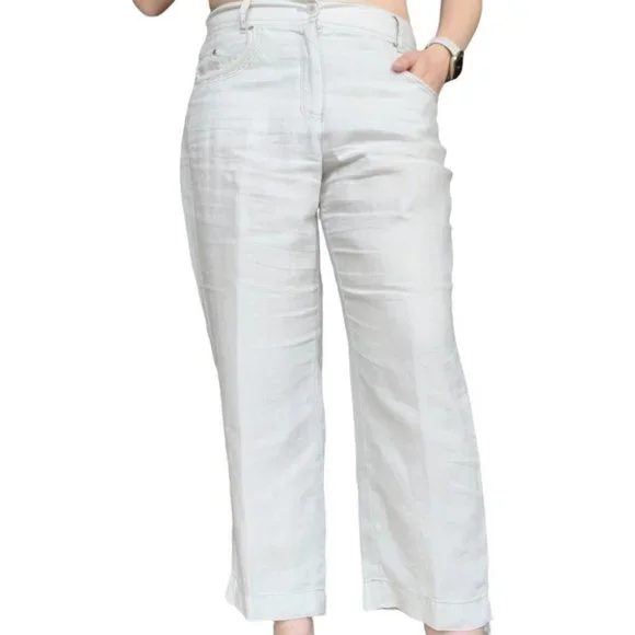 Olsen Europe Anna wide leg linen pants